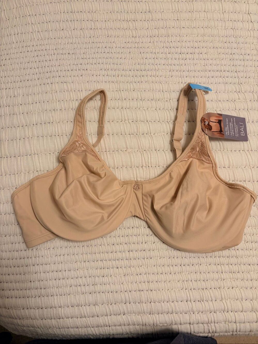 NWT Bali Passion for Comfort Minimizer Underwire Bra 38C Beige Nude DF3385